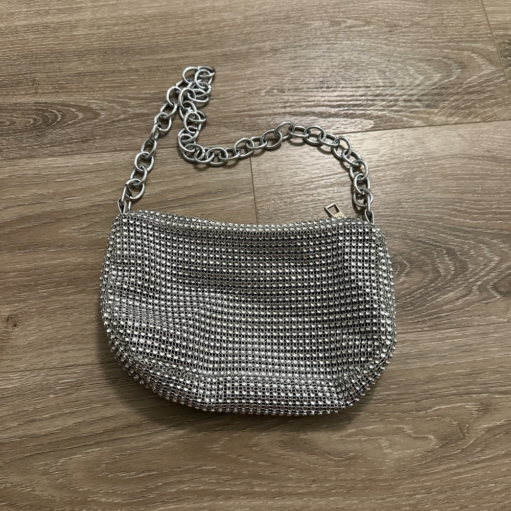 Silver shoulder bag